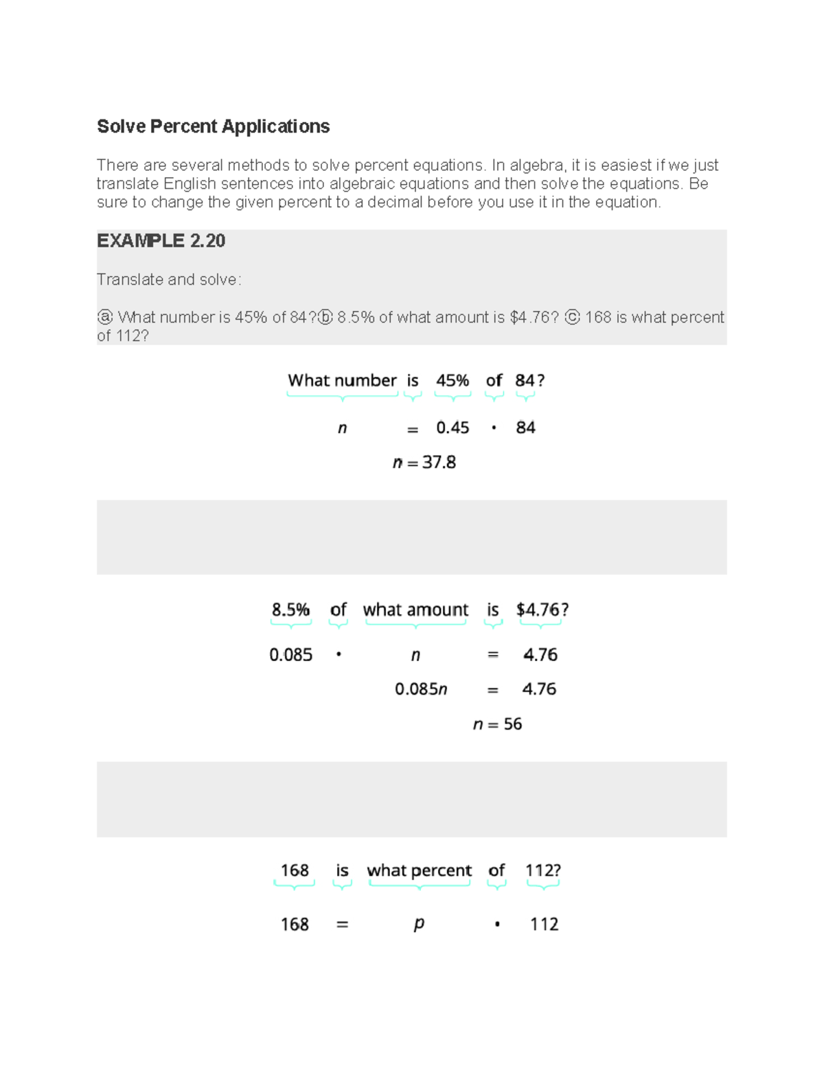 2.2 Solve Percent Applications - Solve Percent Applications There are ...