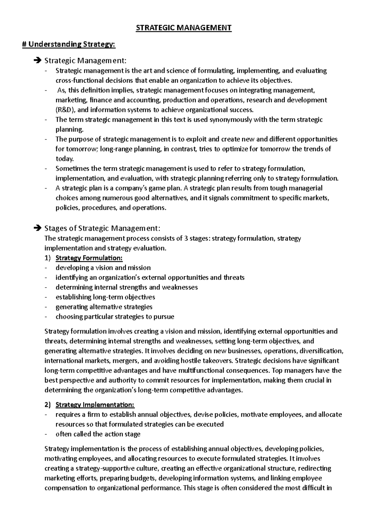 Strategic Managementnotes - STRATEGIC MANAGEMENT # Understanding ...
