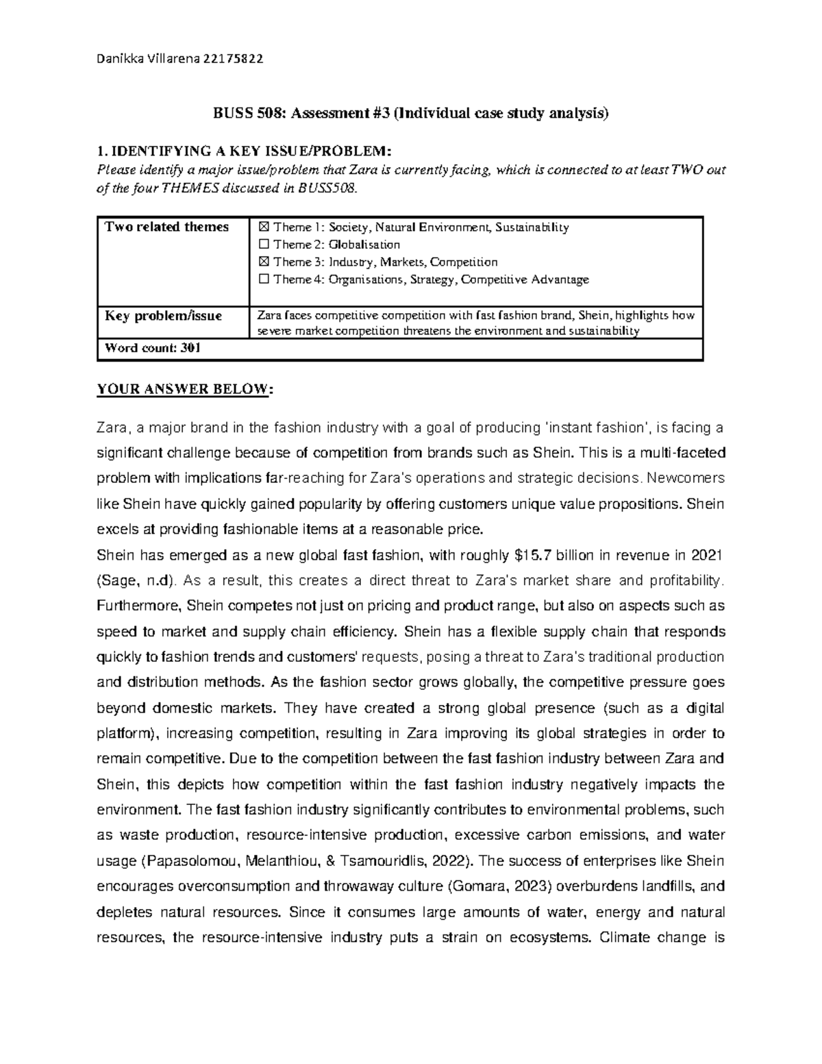 BUSS 508 Assessment #3 (Individual case study analysis) - BUSS 508 ...
