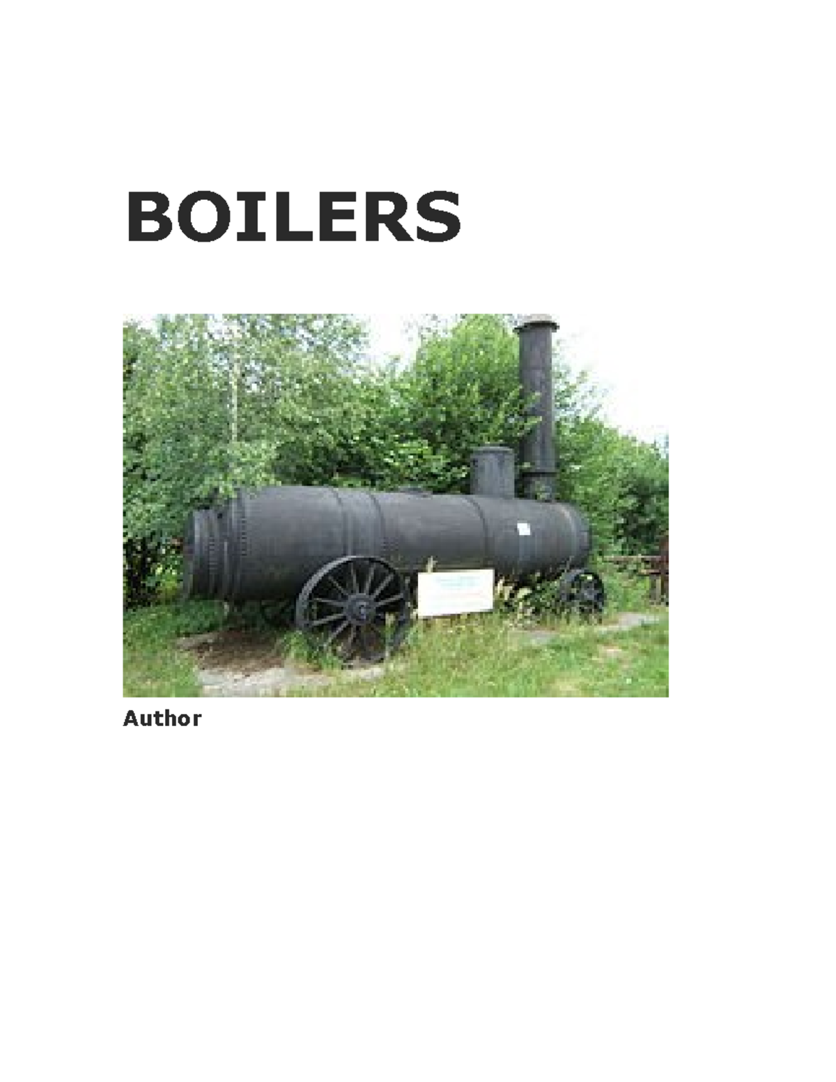 Boilers BOILERS Author TABLE OF CONTENTS )مرجل البخار Steam Boiler 1