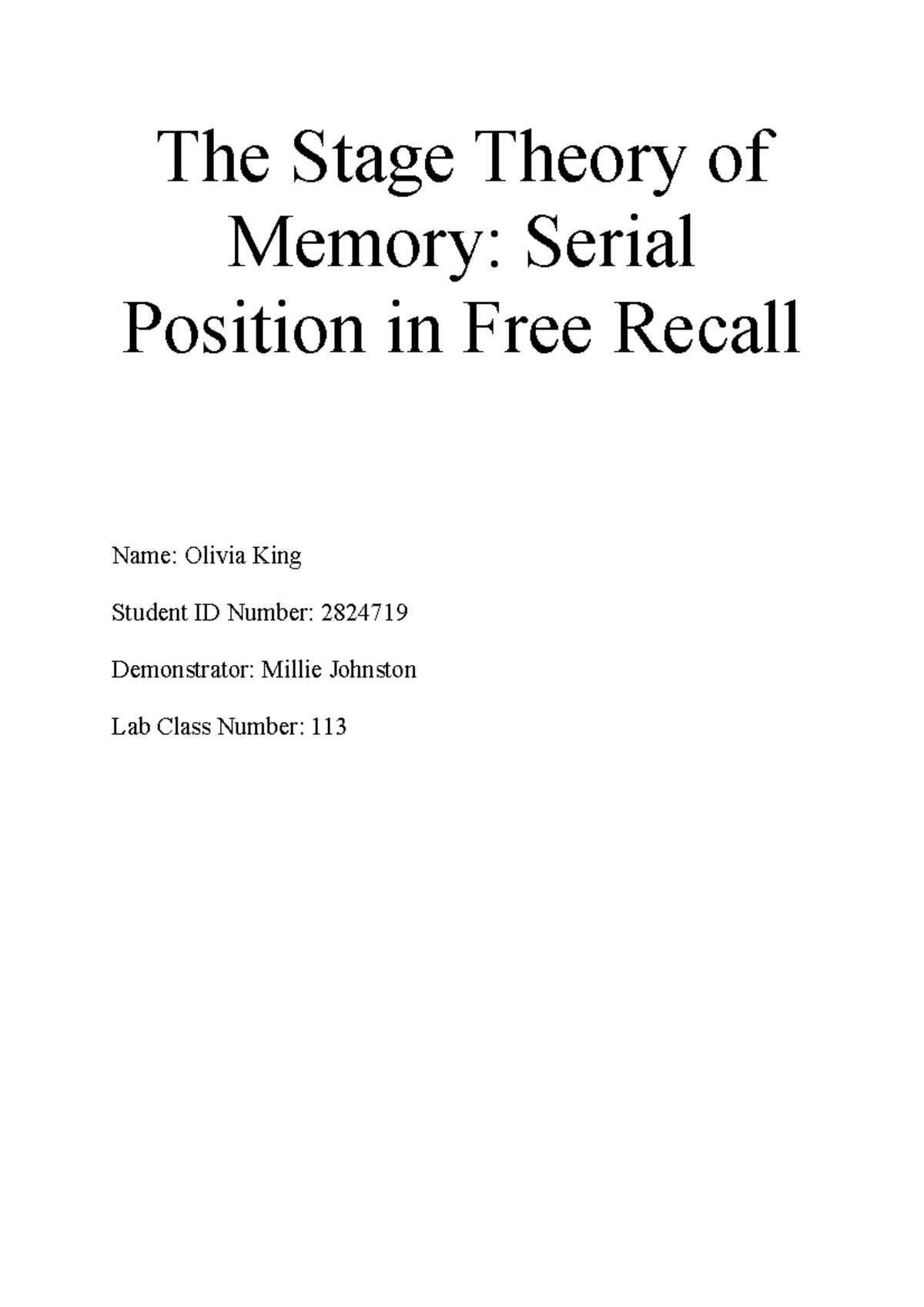 PSYC111-Serial-Position - The Stage Theory of Memory: Serial Position ...