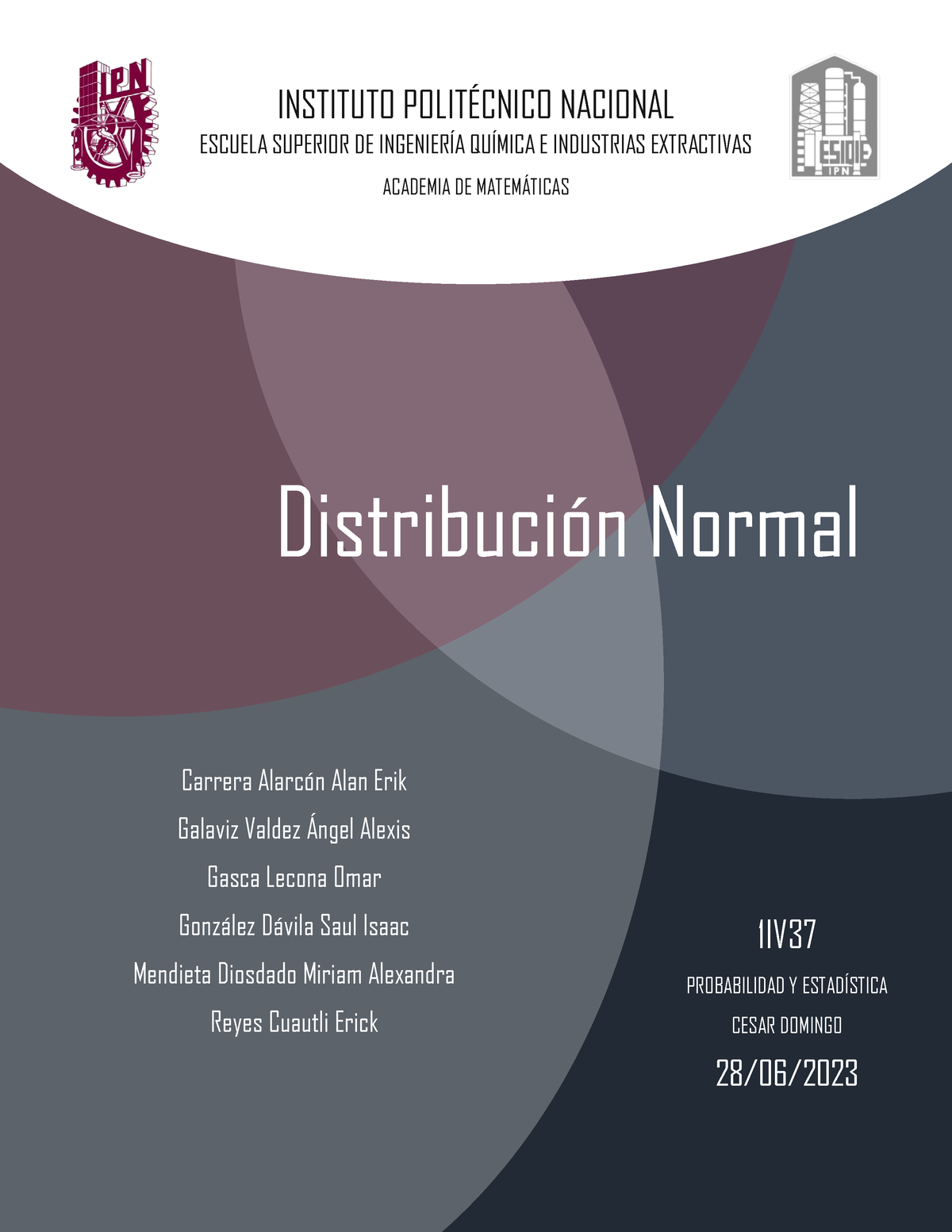 Distribucion Normal - Probabilidad Y Estadística - IPN - Studocu