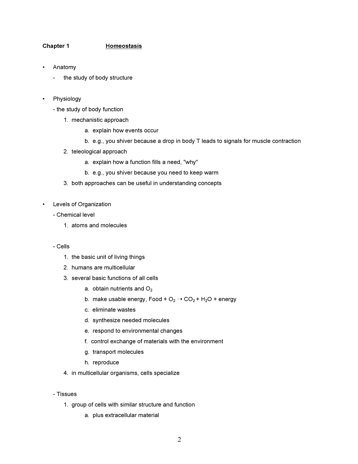 Human Physiology- Homeostasis - 2 Chapter 1 Homeostasis Anatomy The ...