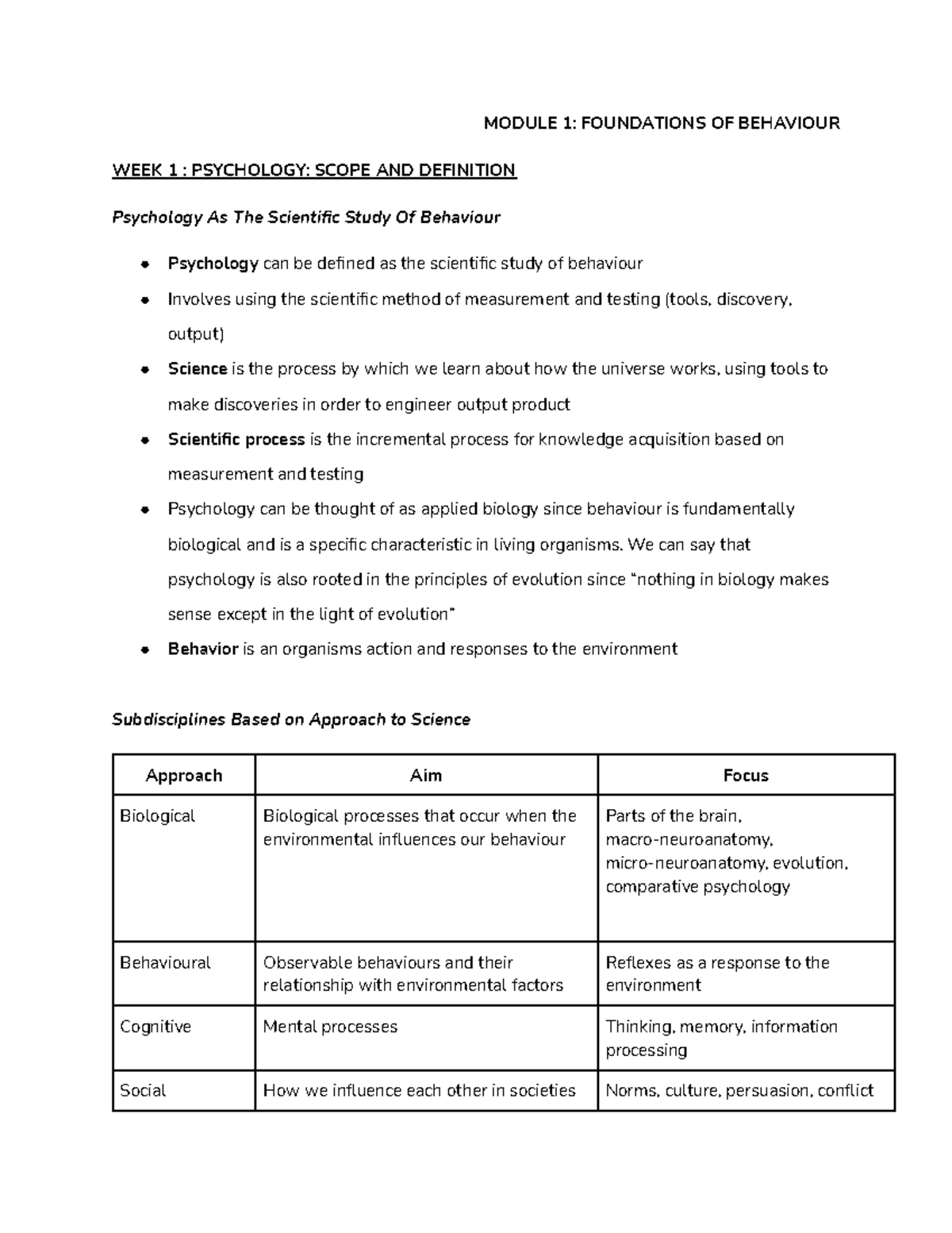 HPS111 Week 1 - 10 Note Summaries and Module 1 and 3 Focus questions ...