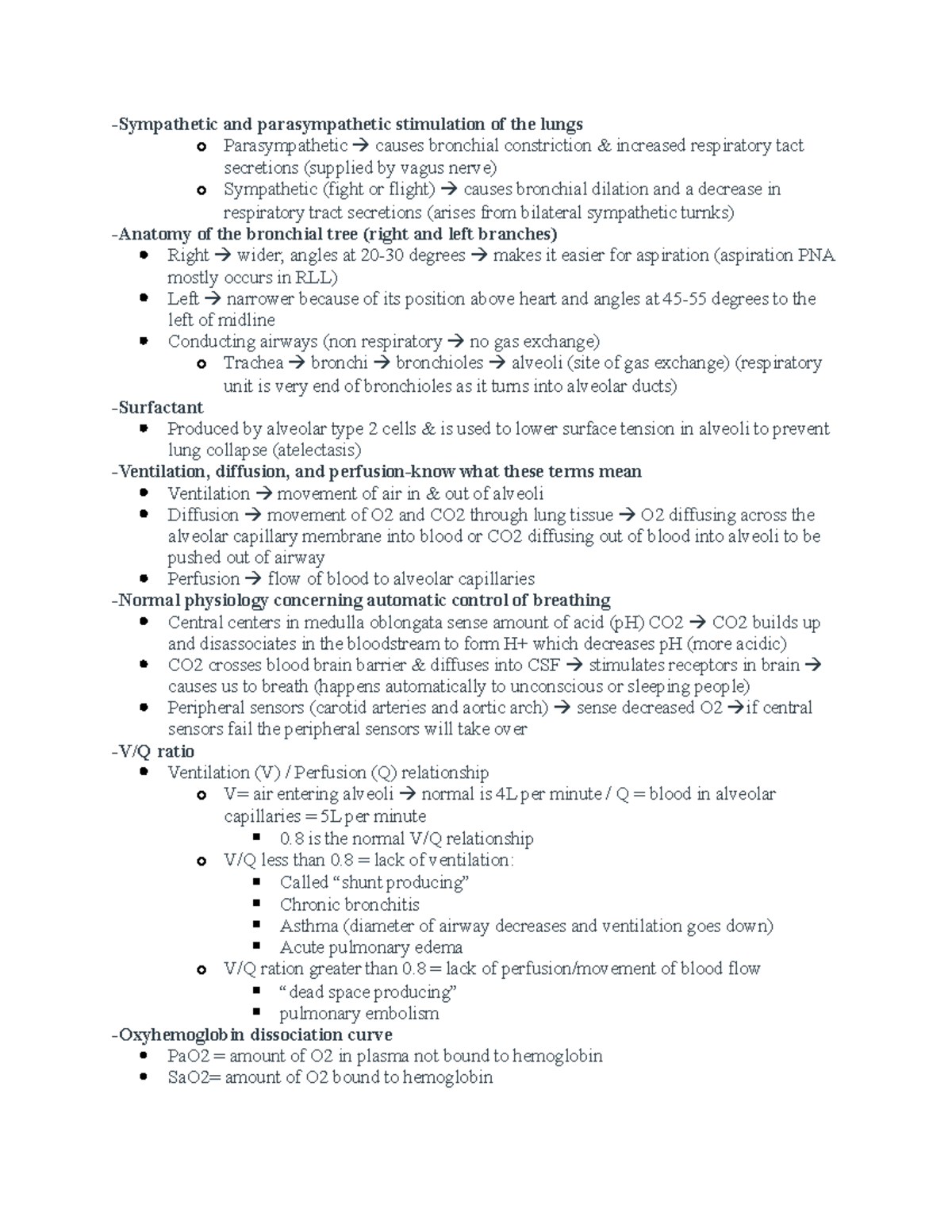 Final Study Guide Patho Test 4 -sympathetic And Parasympathetic 