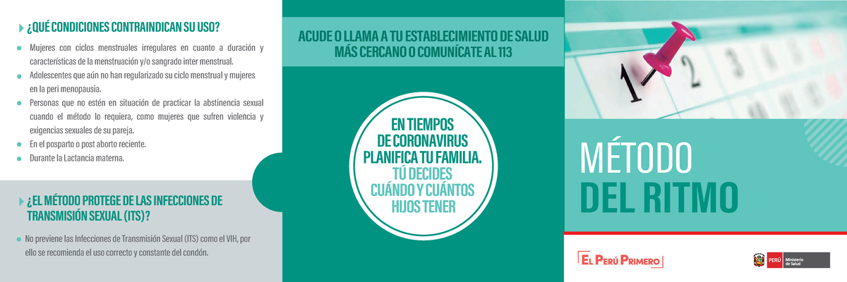Cartilla Método del ritmo - MÉTODO DEL RITMO ¿QUÉ CONDICIONES ...
