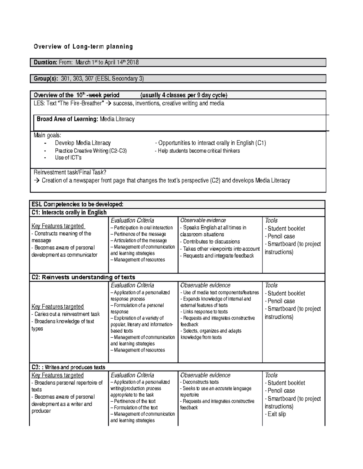 Leblanc LTP pp-1 - Mandatory long-term plan - Overview of Long-term ...