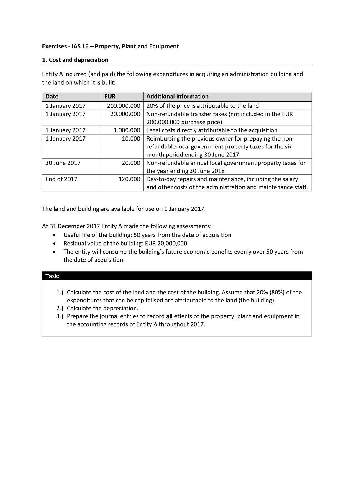 Exercises IAS16 Solutions - Exercises - IAS 16 – Property, Plant And ...