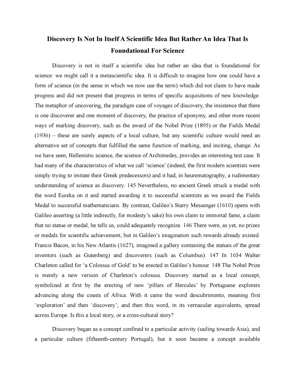 essay about scientific discoveries