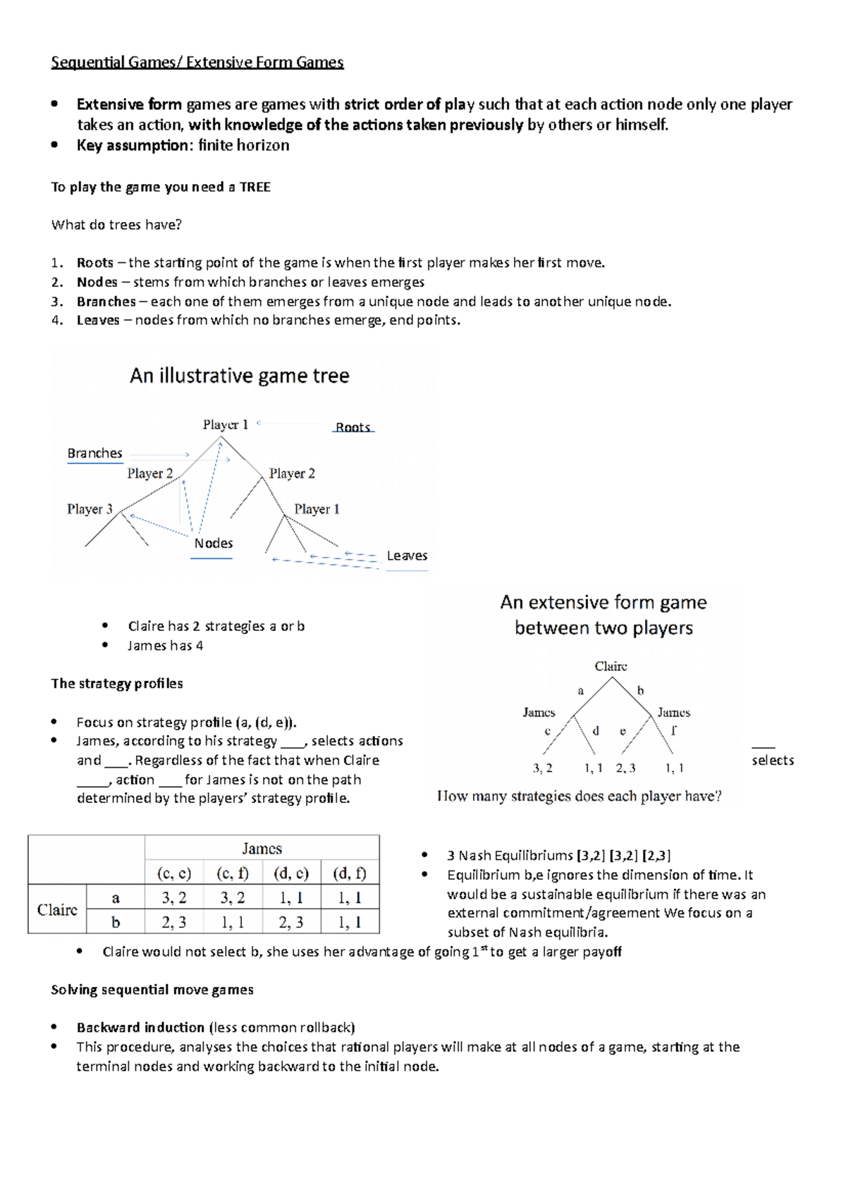 Sequential Games - Lecture - Sequential Games/ Extensive Form Games ...