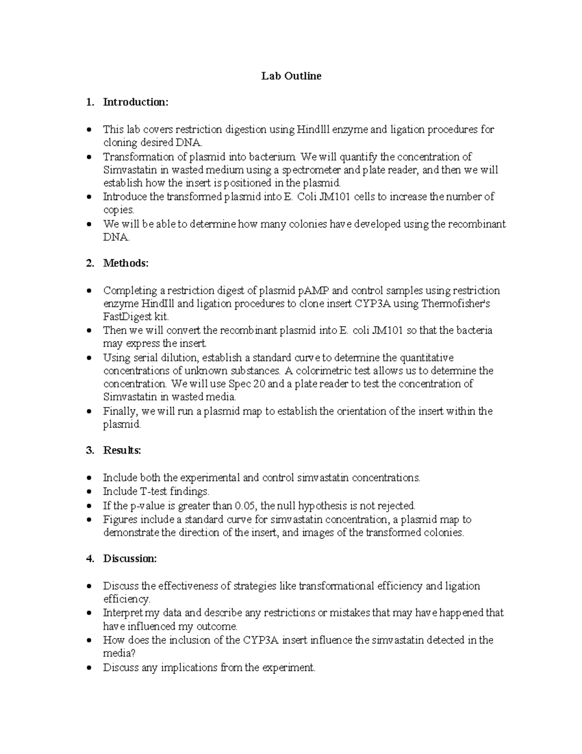 Lab Outline- Hannah Adie - Lab Outline Introduction: This lab covers ...