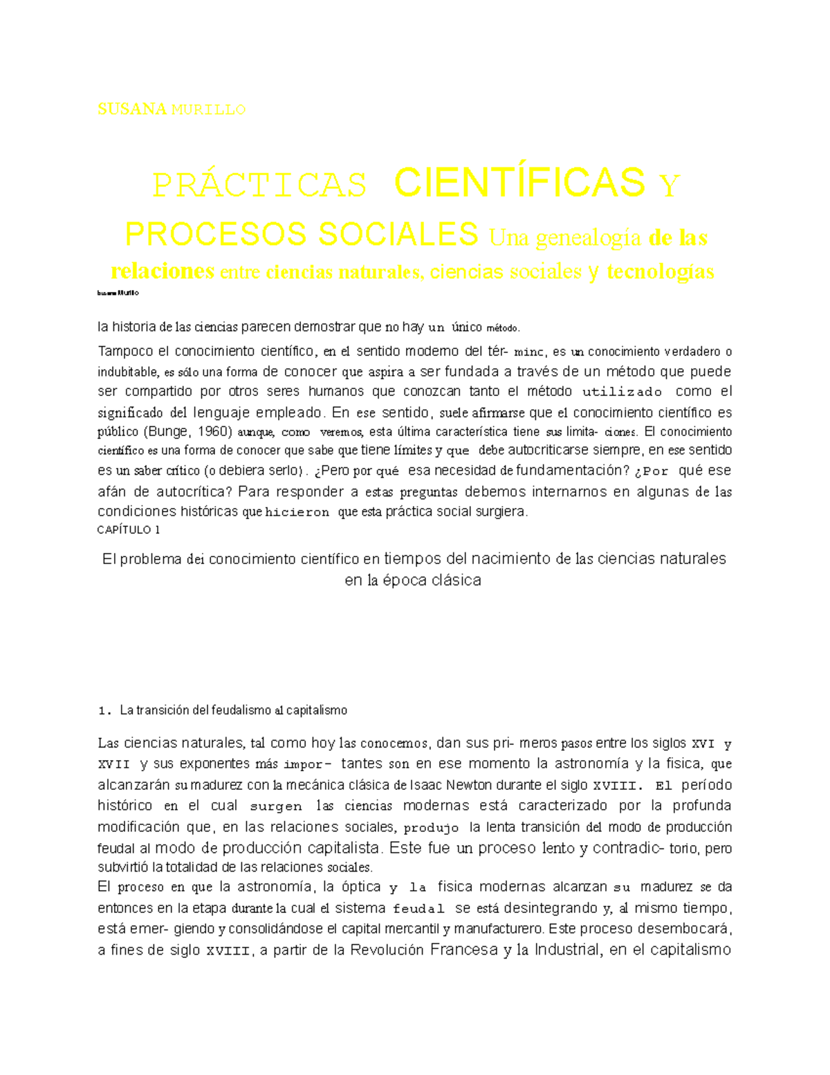 Murillo. Cap 1 El Problema Del Conocimiento Científico En Tiempos Del ...