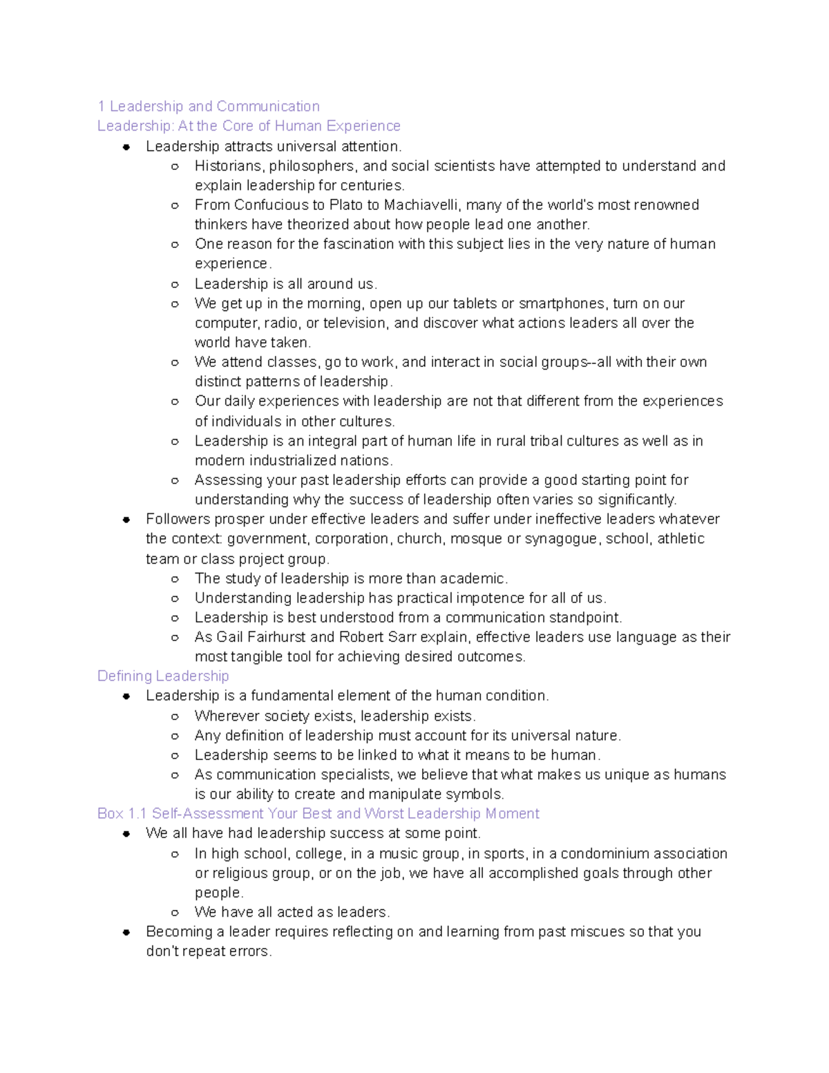 OGL 200 Chapter 1 - Leadership - 1 Leadership and Communication ...