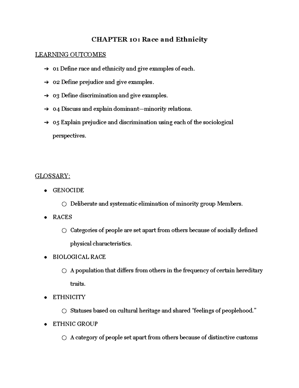 Chapter 10 Race And Ethnicity - CHAPTER 10: Race And Ethnicity LEARNING ...