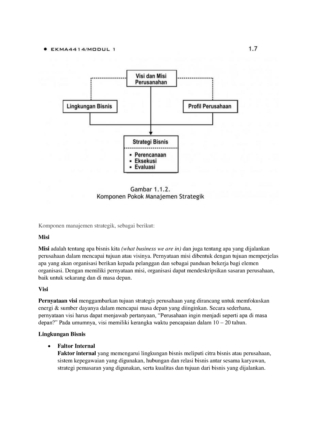 Manajamen Strategik Diskusi 1 - Komponen Manajemen Strategik, Sebagai ...