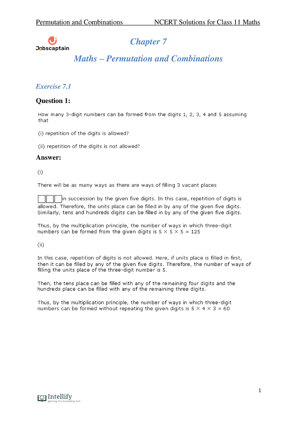 4 Permutation And Combinations Ncert Solutions For Class 11 Maths For ...