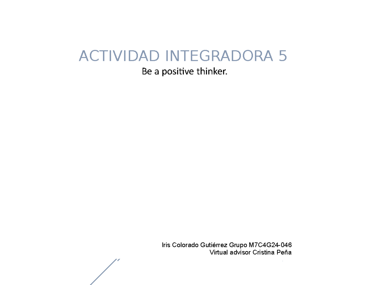 Colorado Gutierrez Iris M07S3AI5 - ACTIVIDAD INTEGRADORA 5 Be a