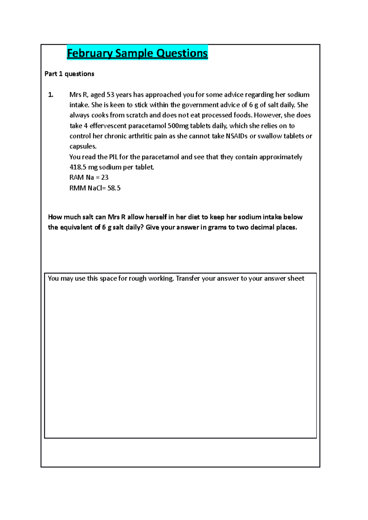 February-Sample-Questions and Answers - February Sample Questions Part ...