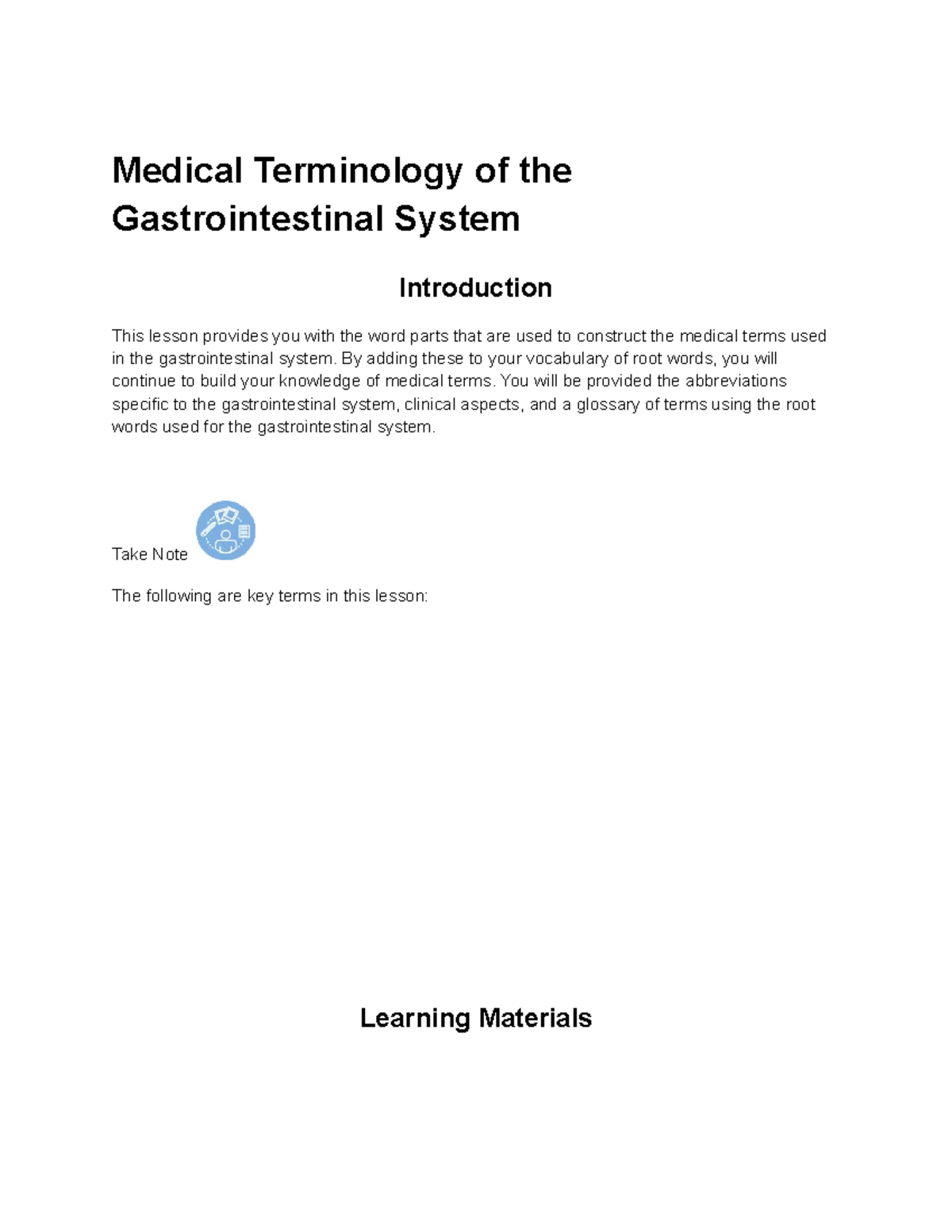Medical Terminology of the Gastrointestinal System - HSS225 - CTU - Studocu