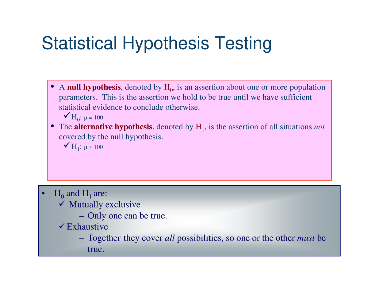 null hypothesis biostatistics