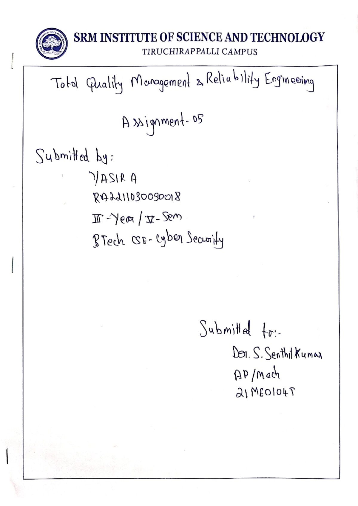 18-Assignment-4 - Assignment on unit 4 - SECURITY ANOTHER SRM INSTITUTE ...