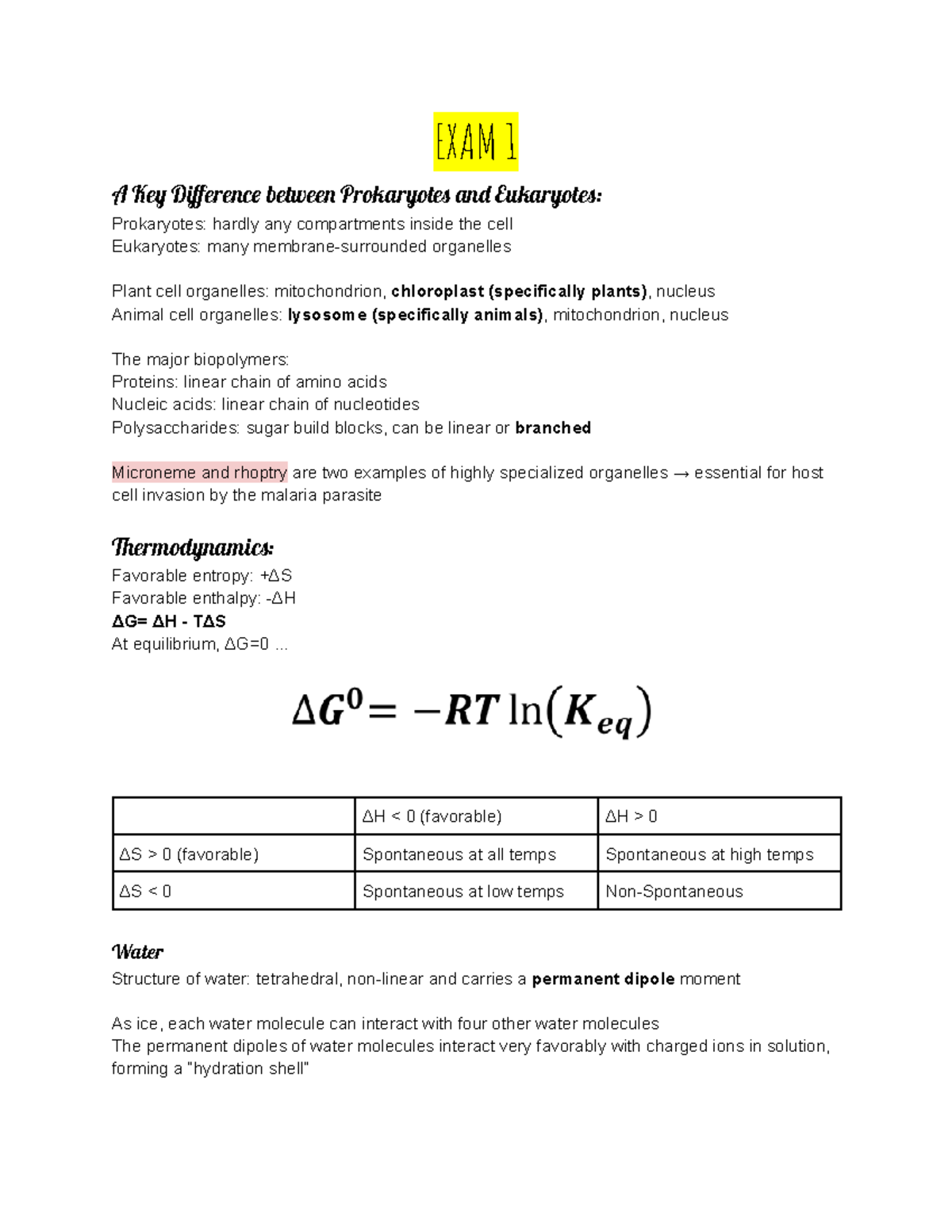 BIOC405 Master Final Exam Study Guide - EXAM 1 A Ke Differenc Betwee ...