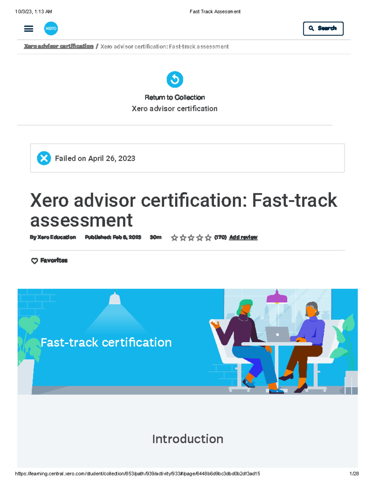 fast-track-assessment-return-to-collection-xero-advisor-certication