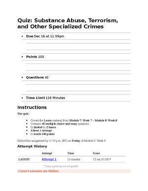 CJUS 400 Quiz 1 - Graded - Quiz: Criminal Law: Fundamentals, Limits ...