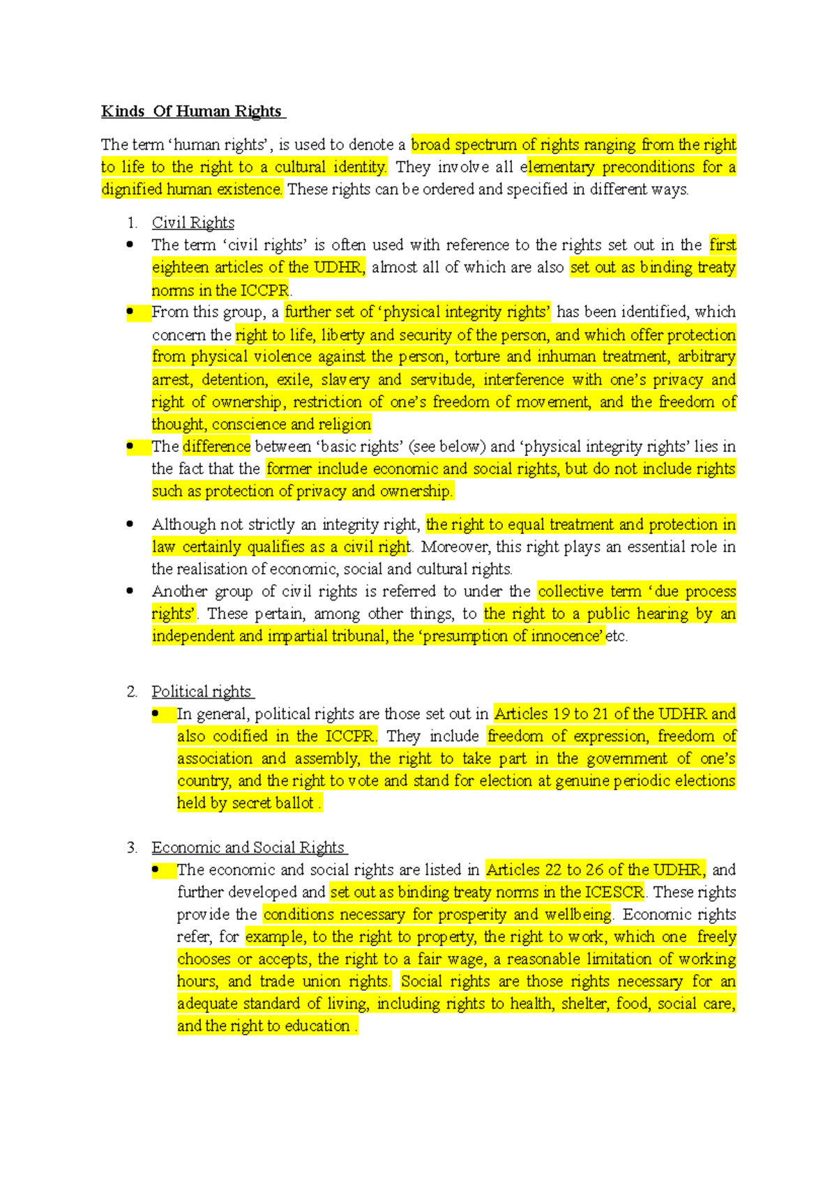 2 Kinds Of Human Rights Kinds Of Human Rights The Term human Rights 