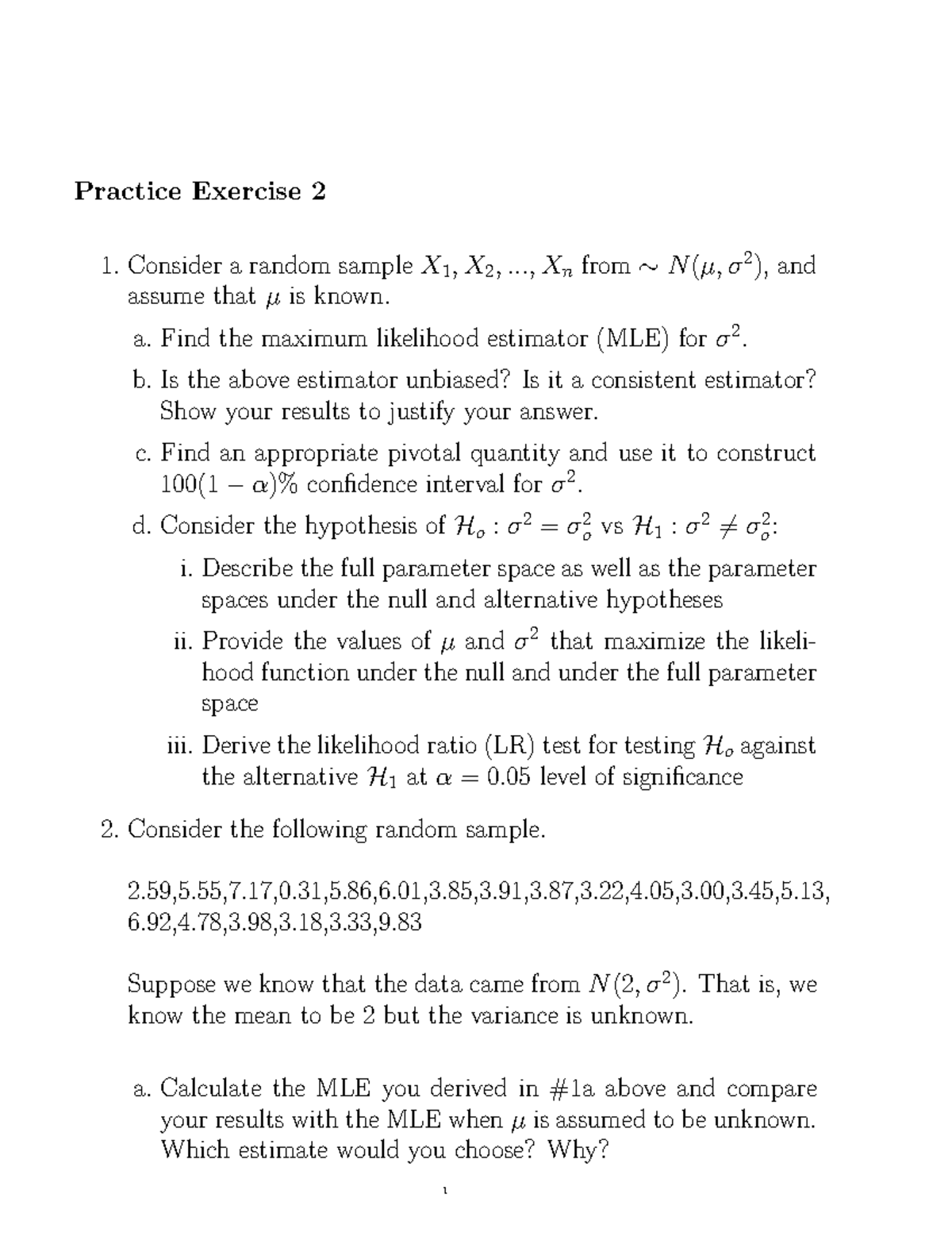 MAT3375 Practice Excercise Sessions 3 And 4 - Practice Exercise 2 ...