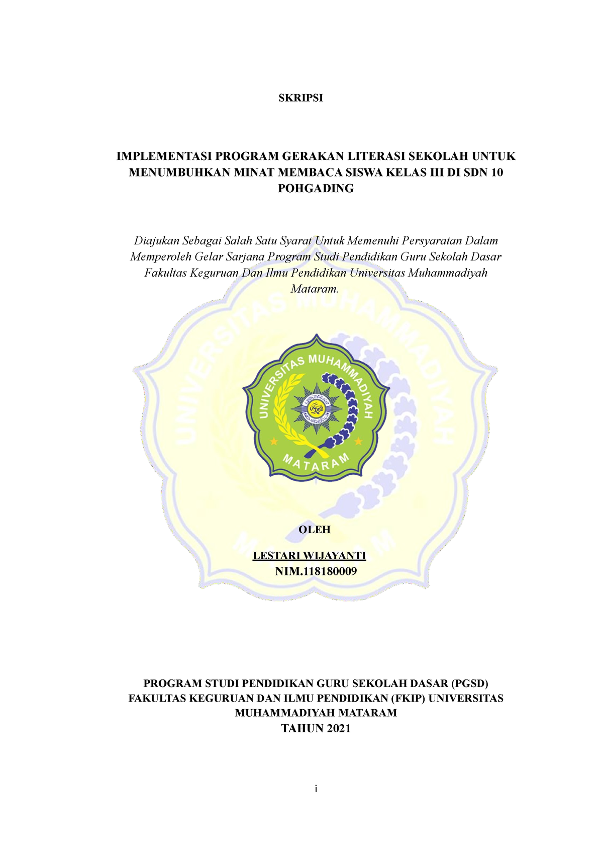 1 - IMPLEMENTASI PROGRAM GERAKAN LITERASI SEKOLAH UNTUK MENUMBUHKAN ...