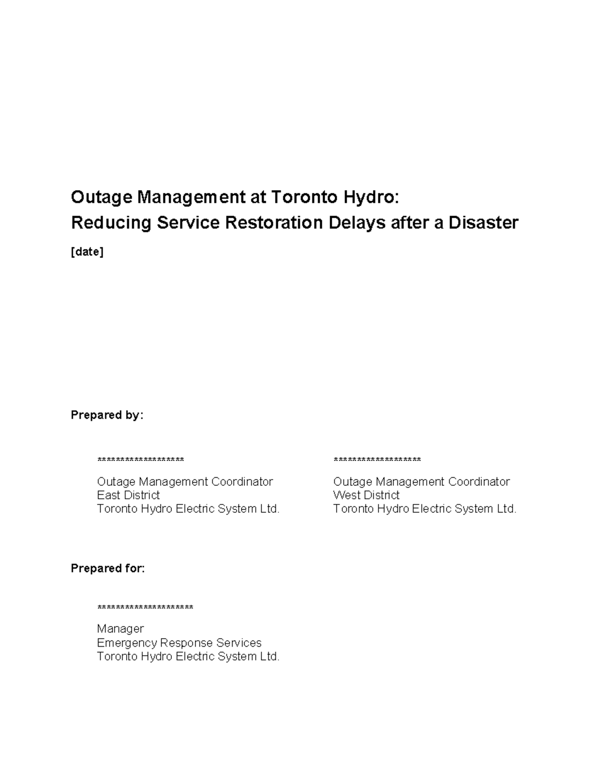 Power Outages Analytical Report formatted - Outage Management at ...