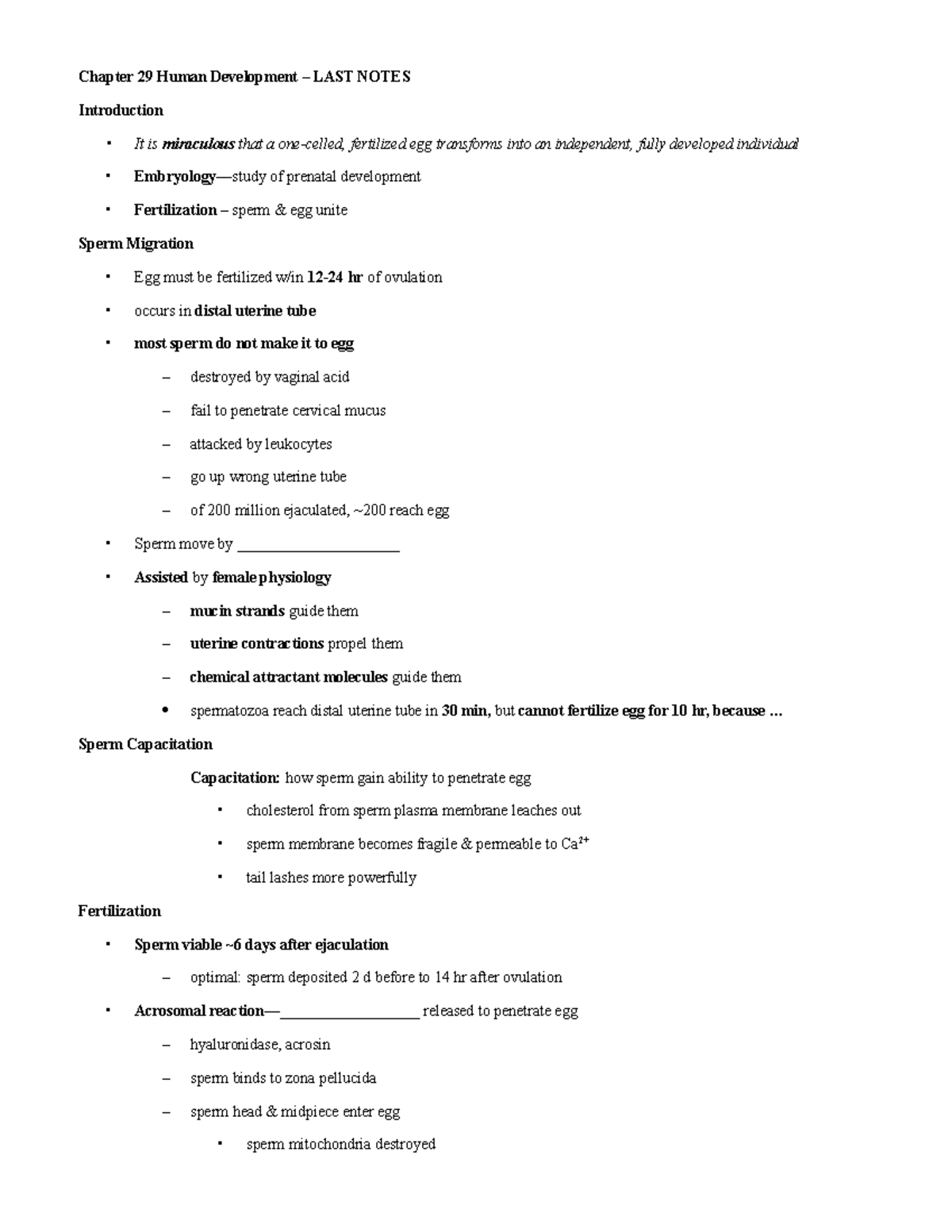A&PIIChap 29Development - Chapter 29 Human Development – LAST NOTES ...