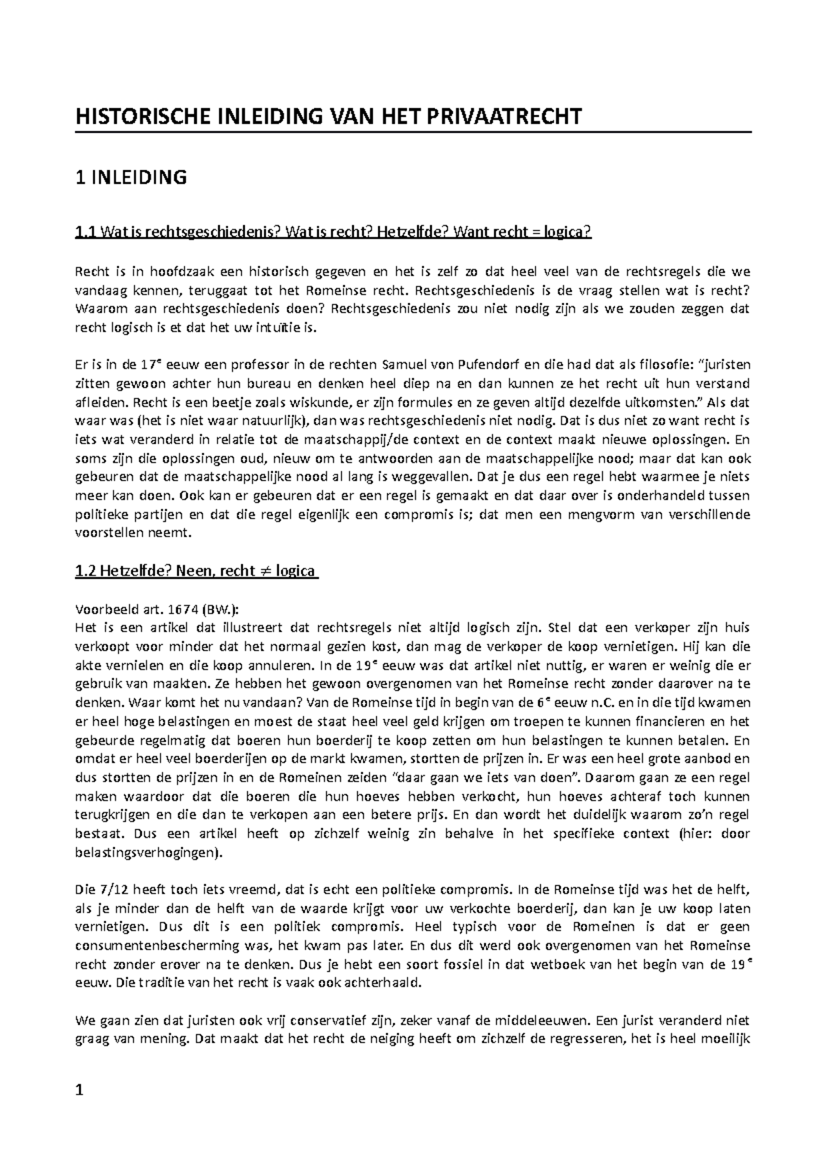 Historische inleiding van privaatrecht - HISTORISCHE INLEIDING VAN HET ...