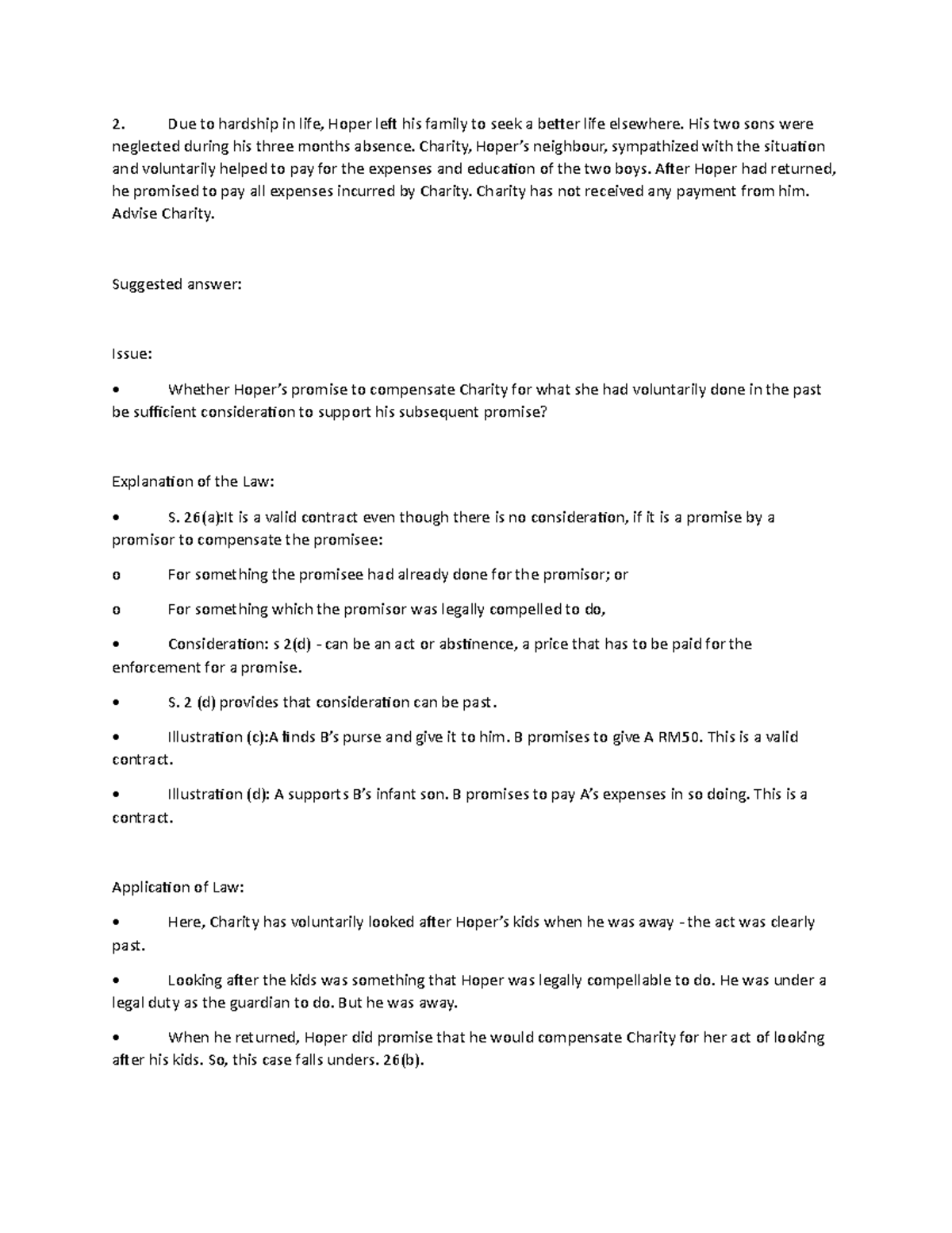 TUT 3 FULL Answer FOR Q2 - Due to hardship in life, Hoper left his ...