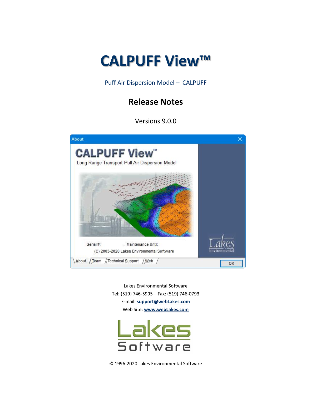 13. lakes calpuff view release notes - CALPUFF View™ Puff Air Dispersion  Model – CALPUFF Release - Studocu