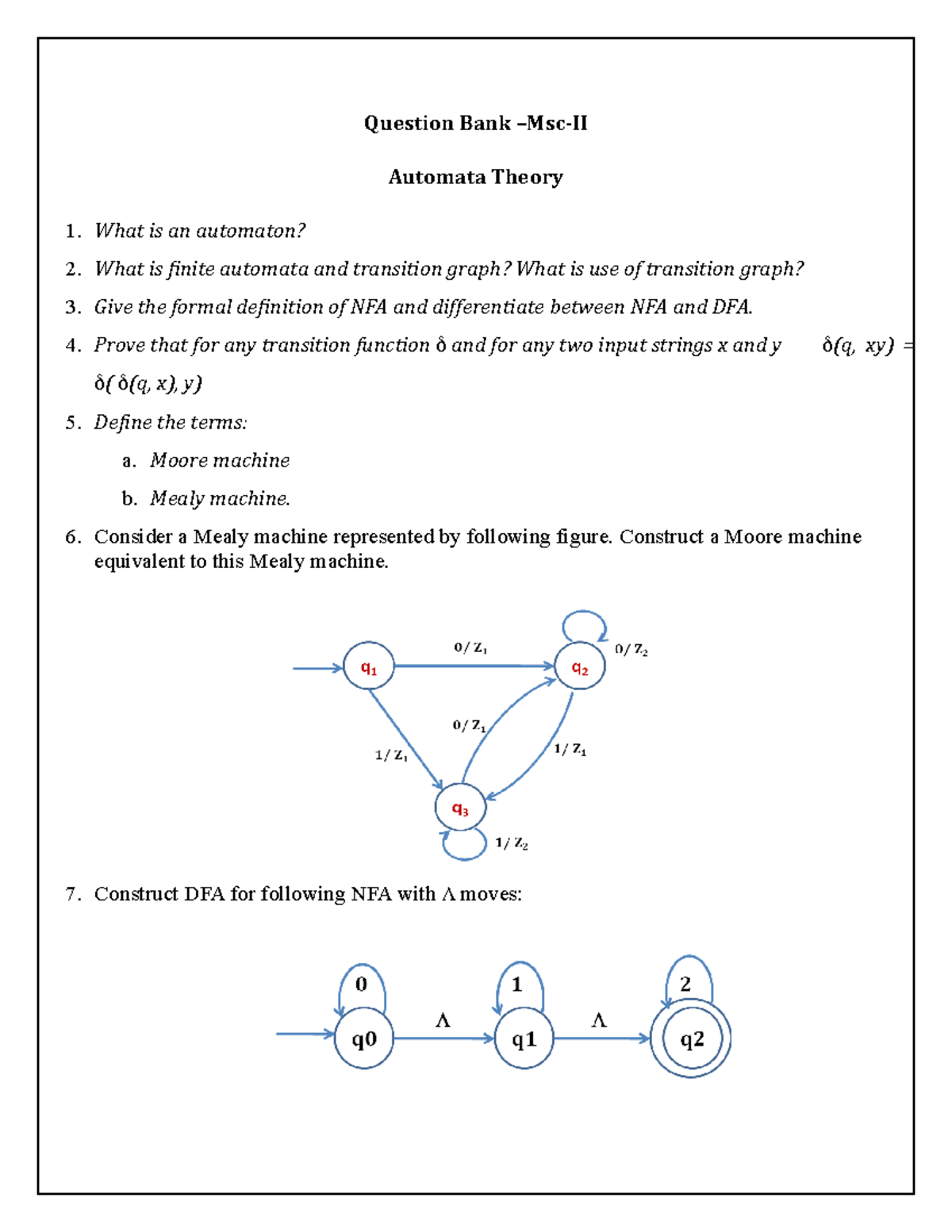 question-bank-what-is-an-automaton-2-what-is-finite-automata-and