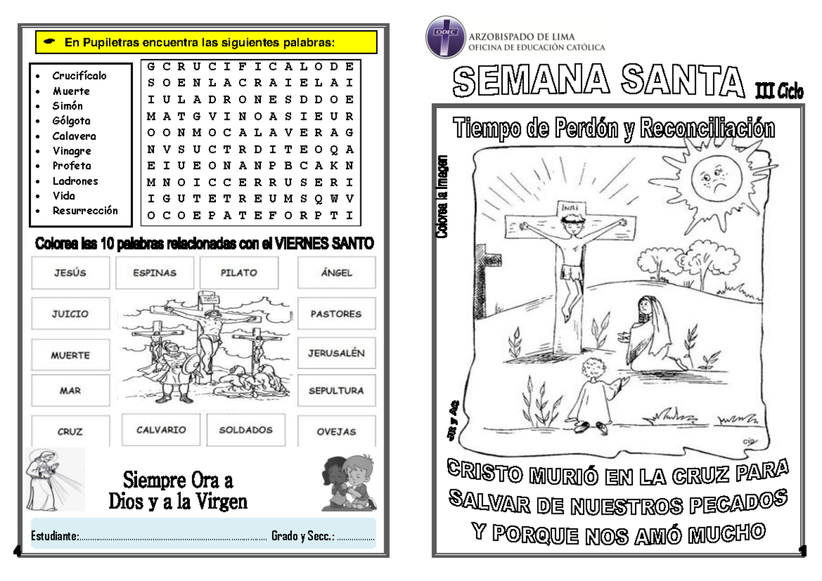 Semana Santa.2c ficha III Ciclo 2c 2017 - - Studocu