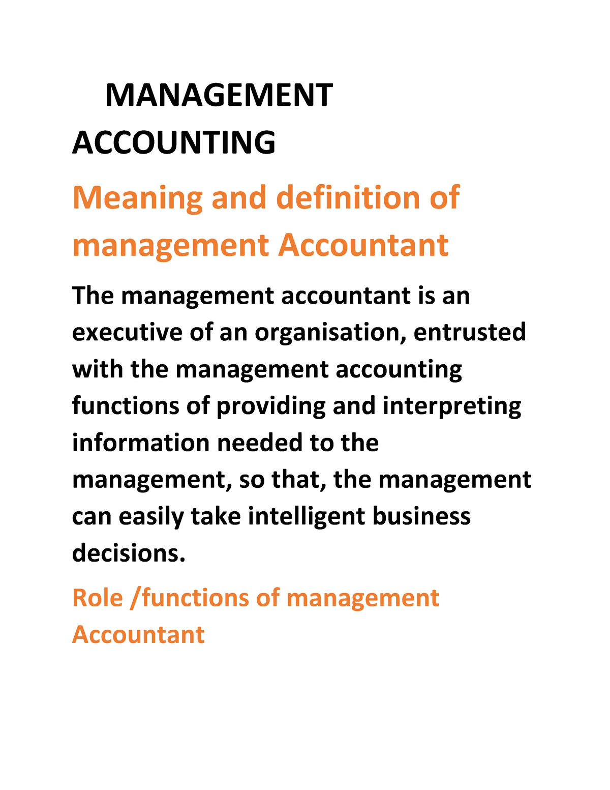 Document 1 Useful MANAGEMENT ACCOUNTING Meaning And Definition Of 