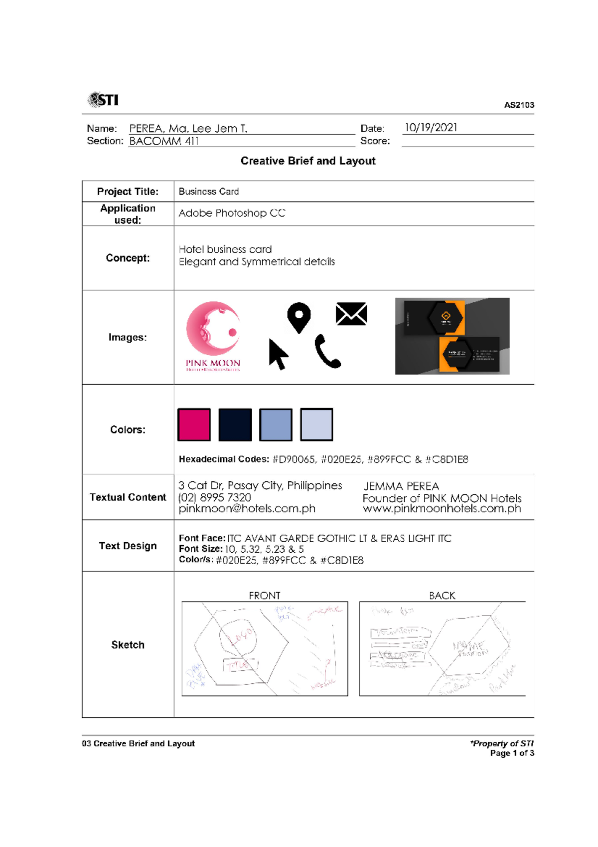 Business Card - document - Data and Digital Communications (Data ...