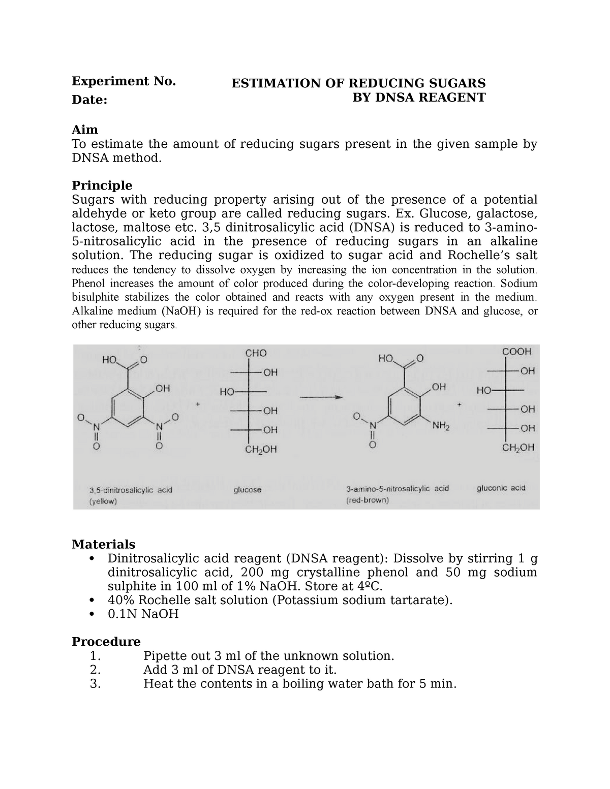 dinitrosalicylic acid dns method
