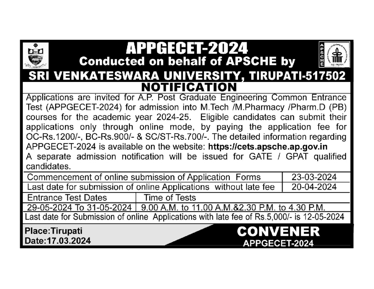 Appgecet 2024 Notification - Bsc. Mathematics Honours - Studocu