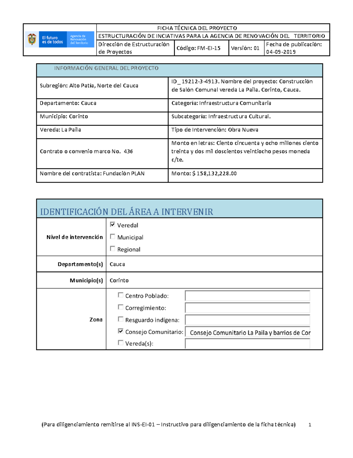 Ficha Tecnica Proyecto 4913 - ESTRUCTURACI”N DE INCIATIVAS PARA LA ...