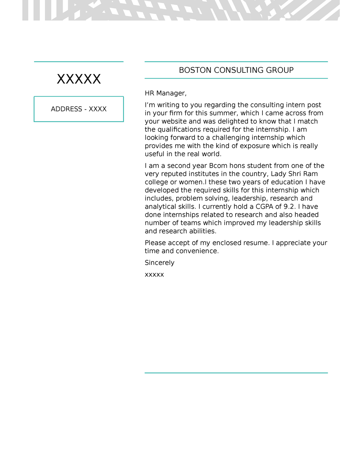 bcg cover letter address