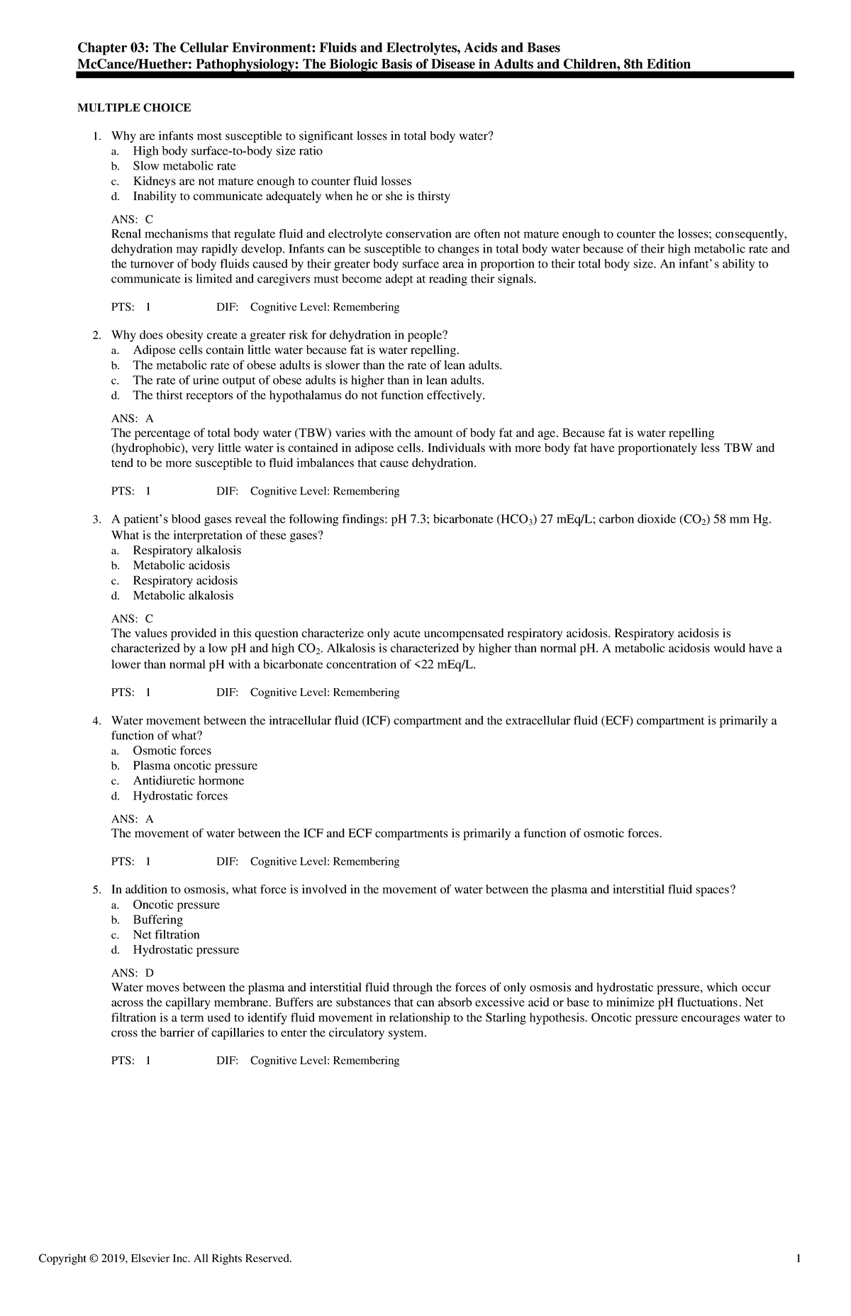 Exam View - Chapter 03 - practice questions - NTR 3050 - Cal Poly ...