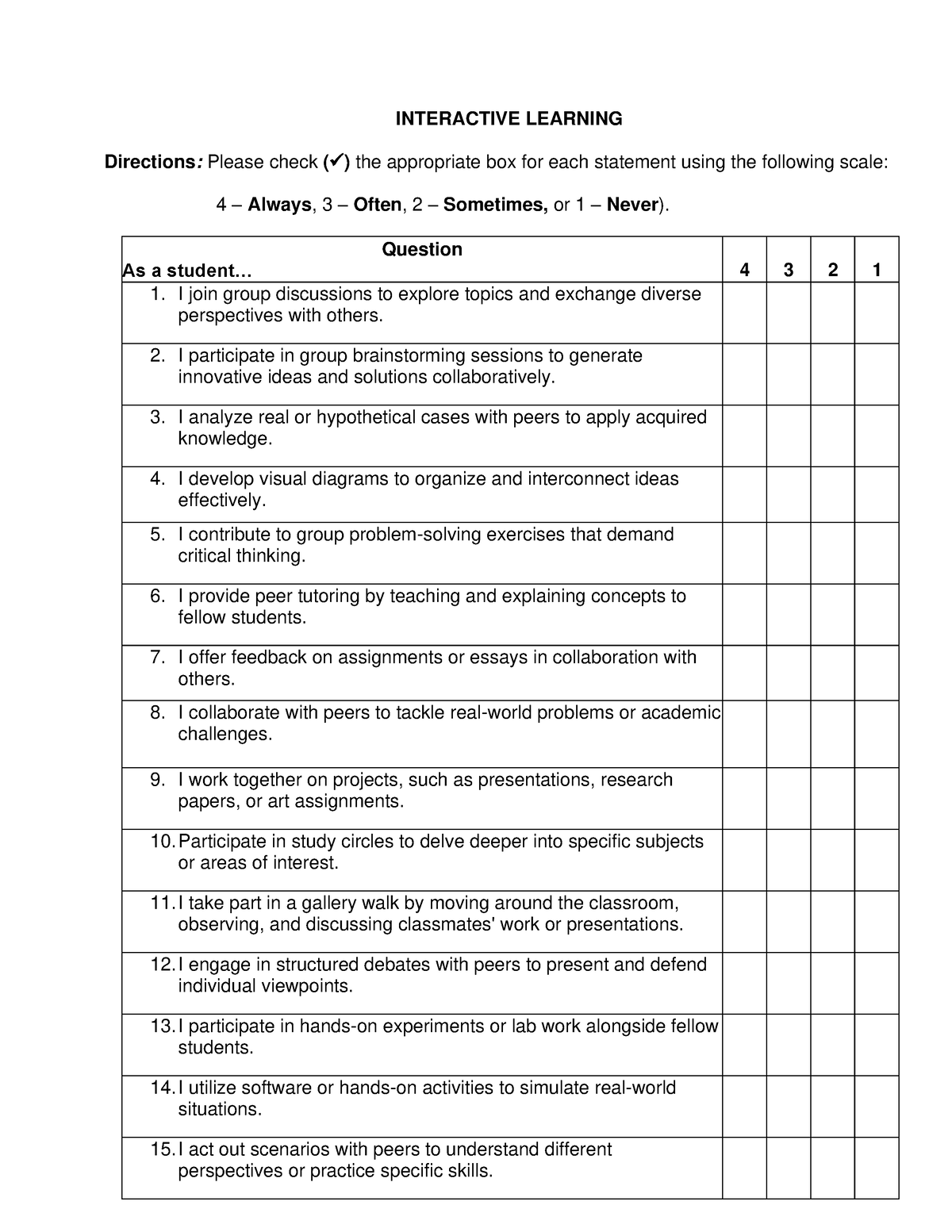 Learners Interactive Learning - INTERACTIVE LEARNING Directions: Please ...