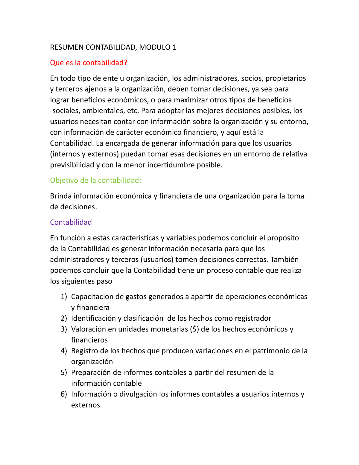 Resumen Contabilidad Mod 1 Y 2 Resumen Contabilidad Modulo 1 Que Es La Contabilidad En Todo 6933