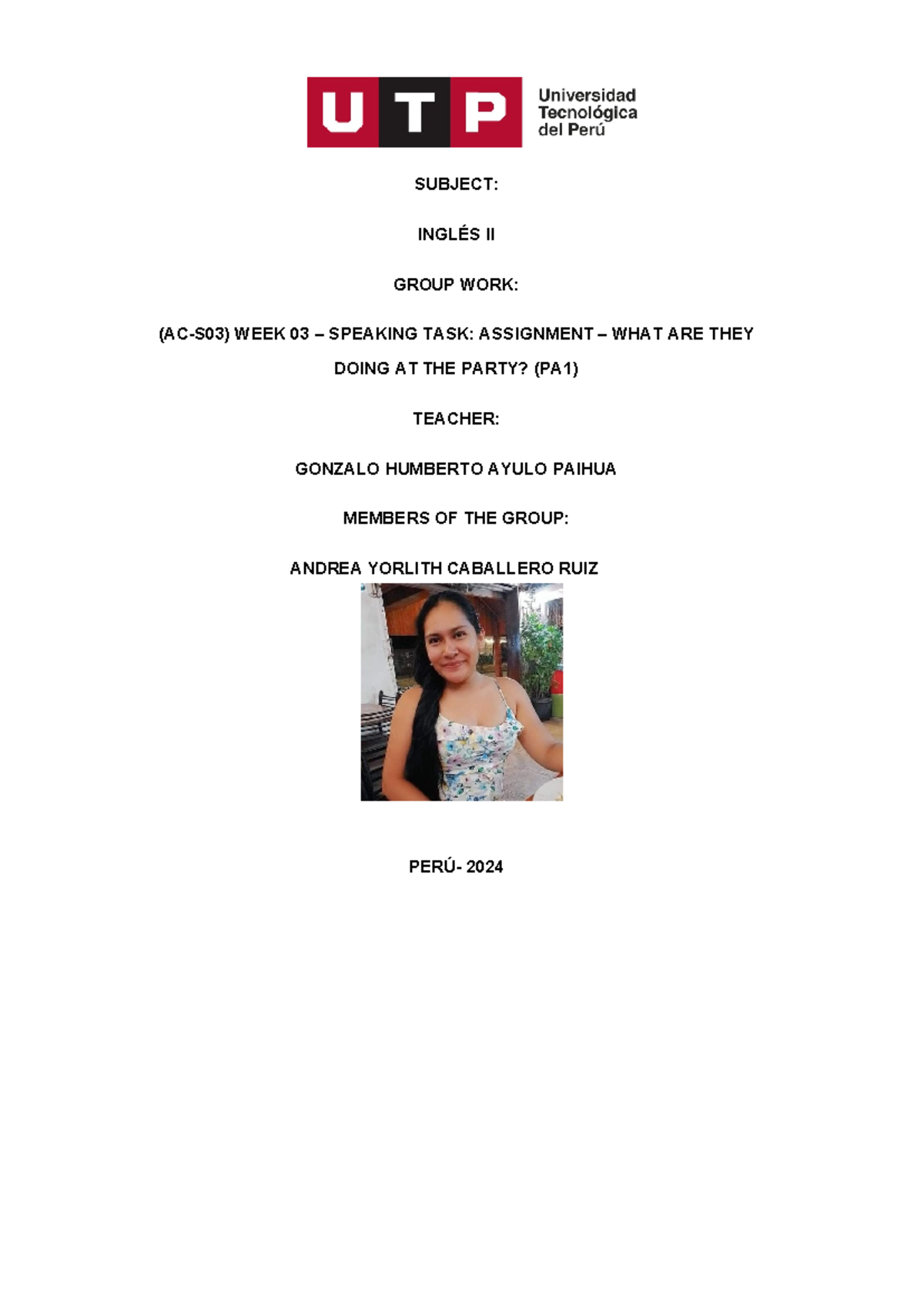 Tarea DE Ingles Semana 3 EN Ingles 2 - SUBJECT: INGLÉS II GROUP WORK ...