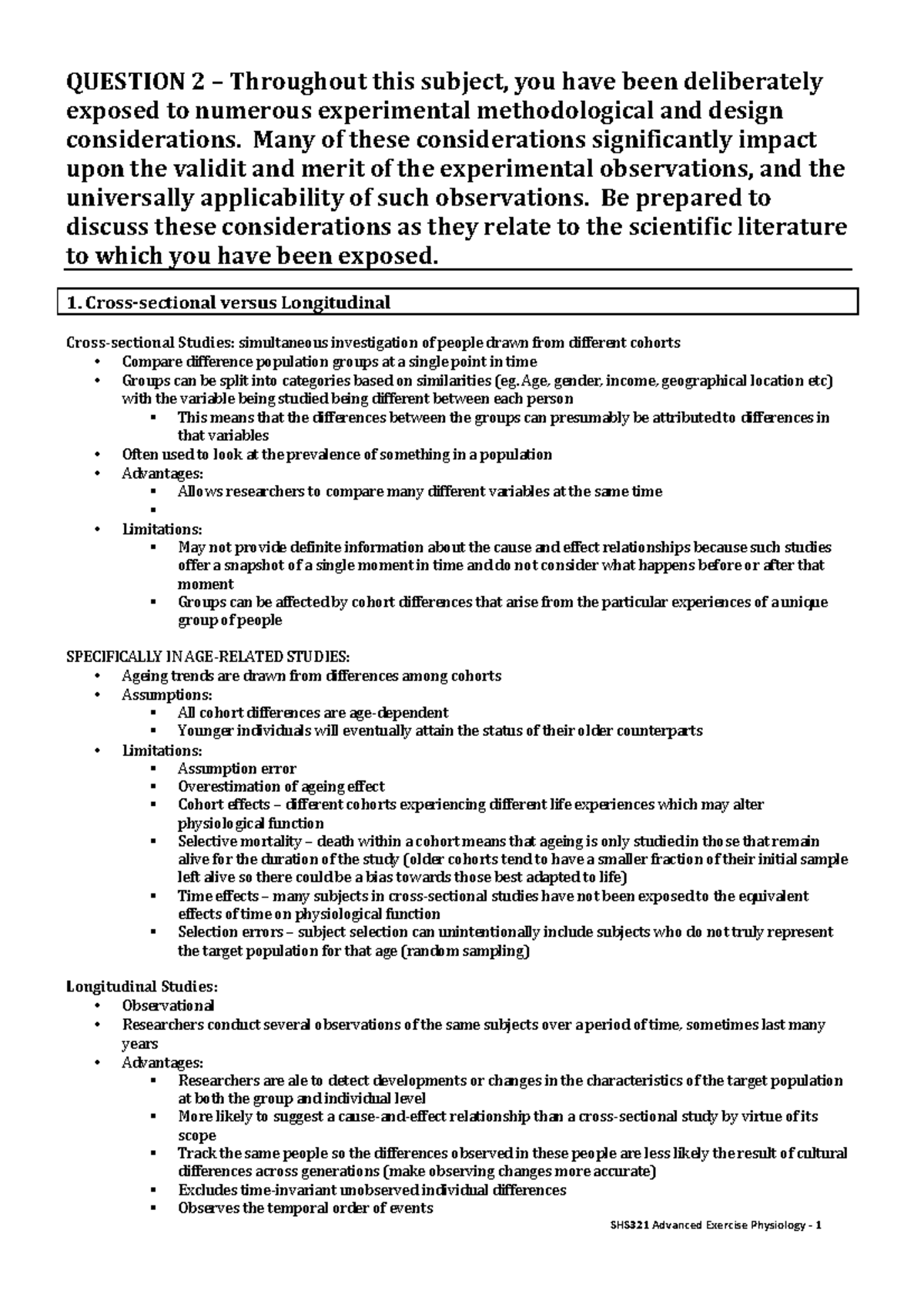 Sample/practice exam 2012, questions and answers - SHS321 Advanced ...