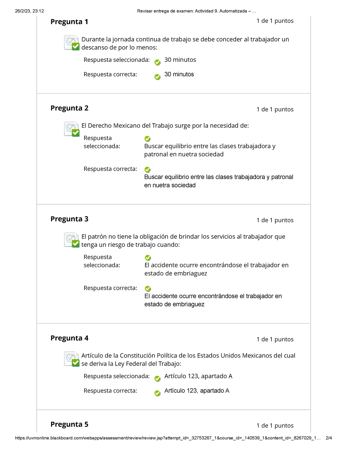 Actividad 9. Automatizada 2023 - 26/2/23, 23:12 Revisar Entrega De ...